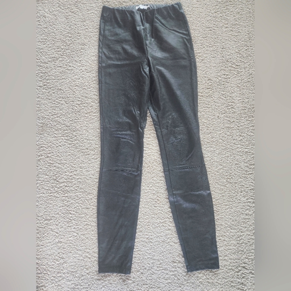 Good American Black Faux Leather Leggings Sz 2